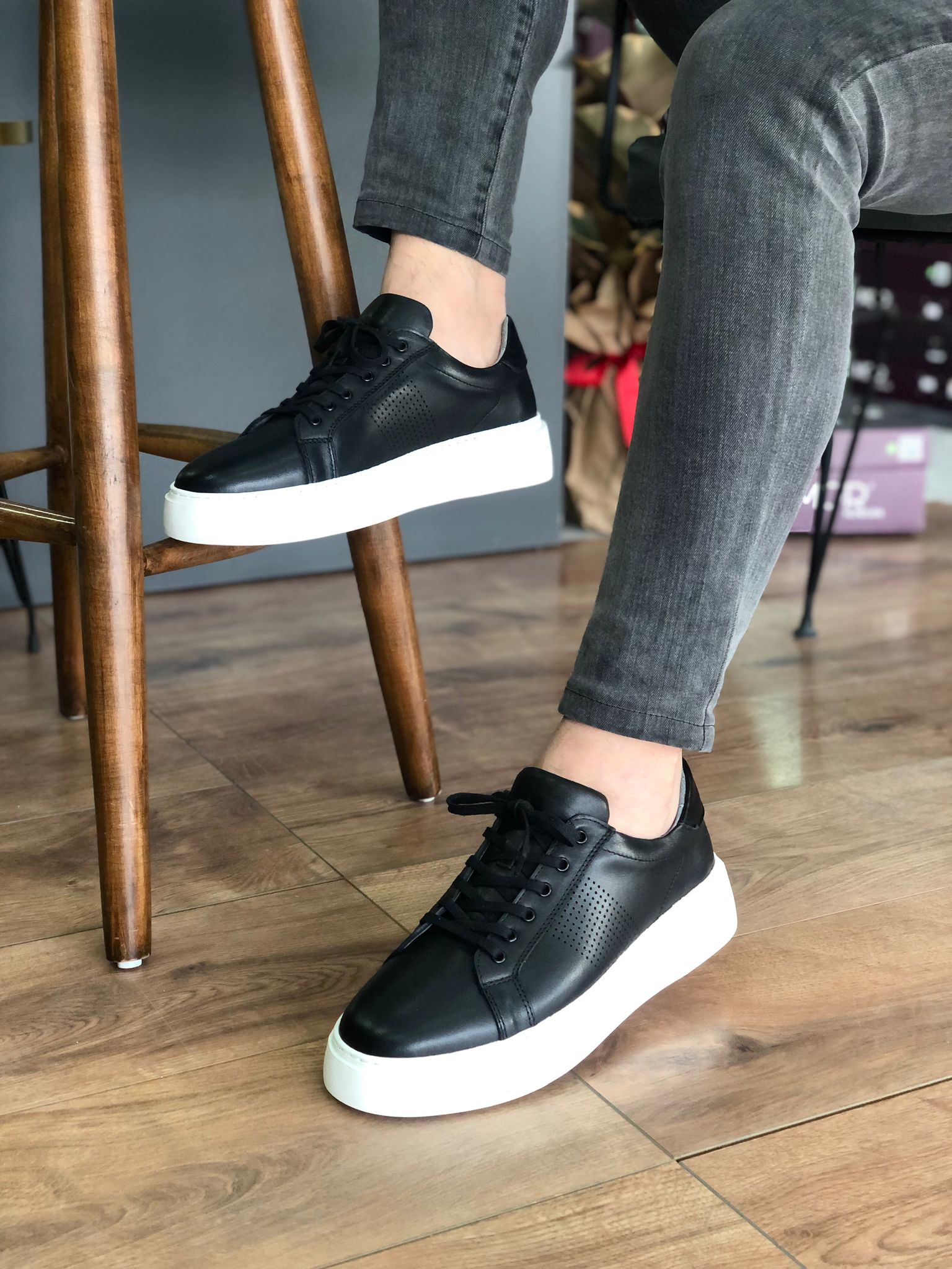 Erkek Siyah Sneakers HO 1210