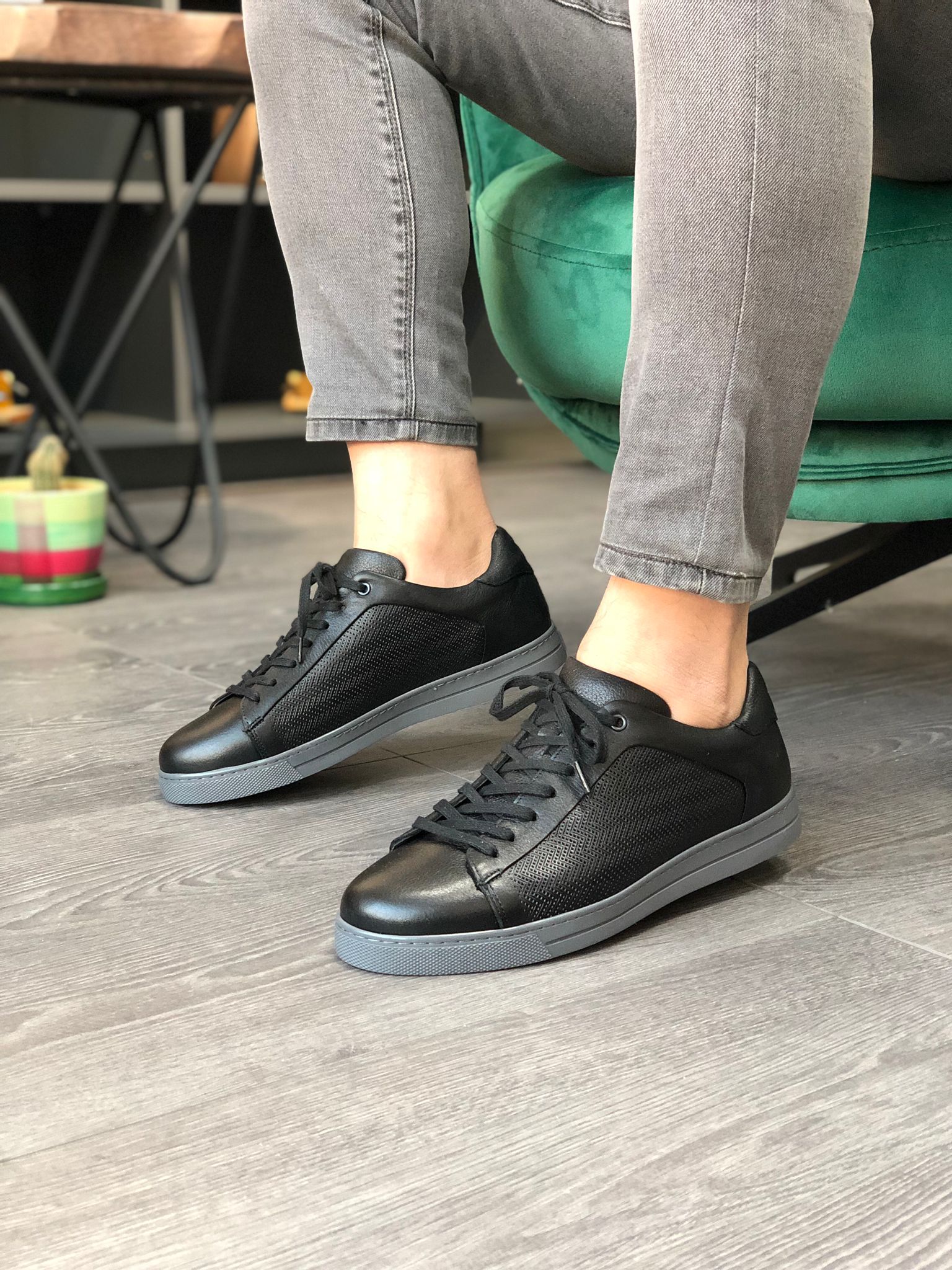 Erkek Siyah Sneakers NC 1015